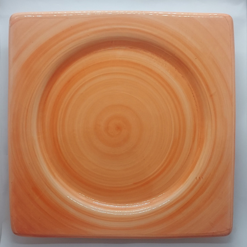 Assiette carrée grand modèle orange