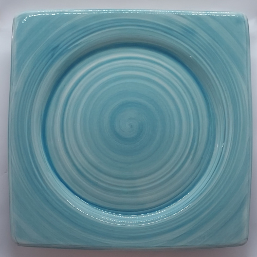 Assiette carrée grand modèle céladon