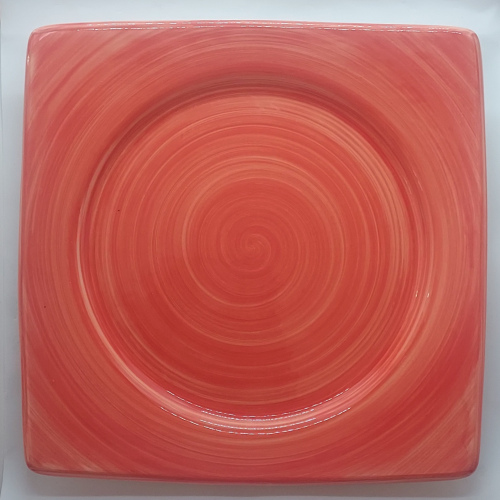 Assiette carrée grand modèle rouge