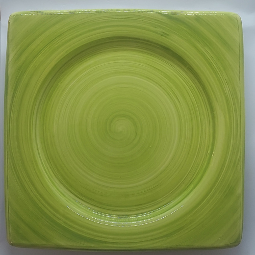 Assiette carrée grand modèle anis