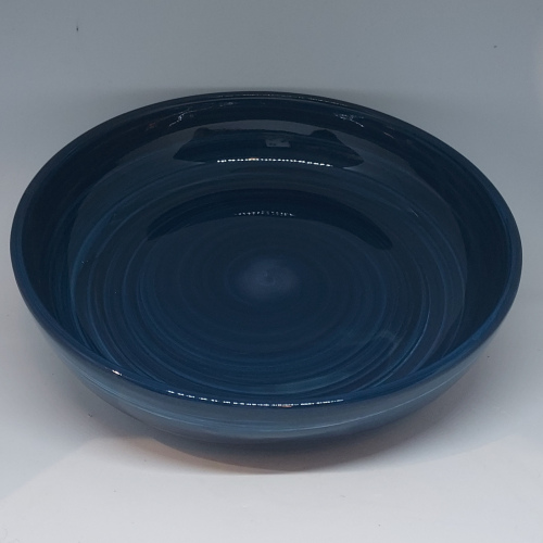 Assiette creuse bleu paon