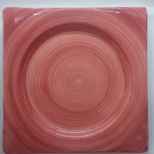 Assiette carrée petit modèle terracotta