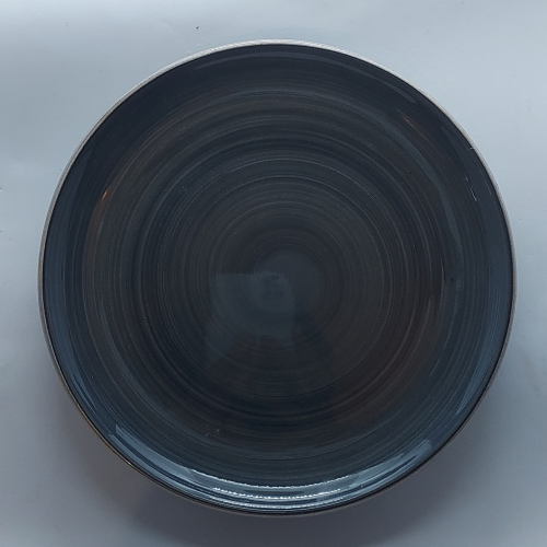 Assiette ronde  grand modèle gris fonçé