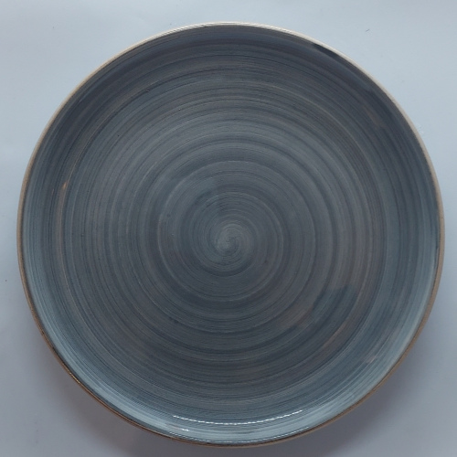 Assiette ronde grand modèle gris