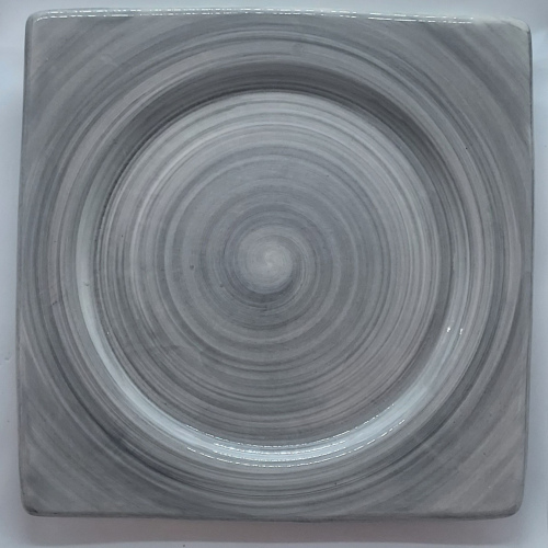 Assiette carrée petit modèle gris