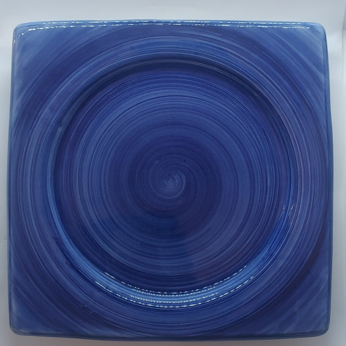 Assiette carrée petit modèle bleu fonçé
