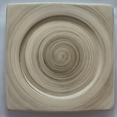 Assiette carrée petit modèle beige kaki